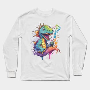 Colorful dinosaur, Jurassic tshirt, dinosaur tshirt, funny dinosaur tshirt Long Sleeve T-Shirt